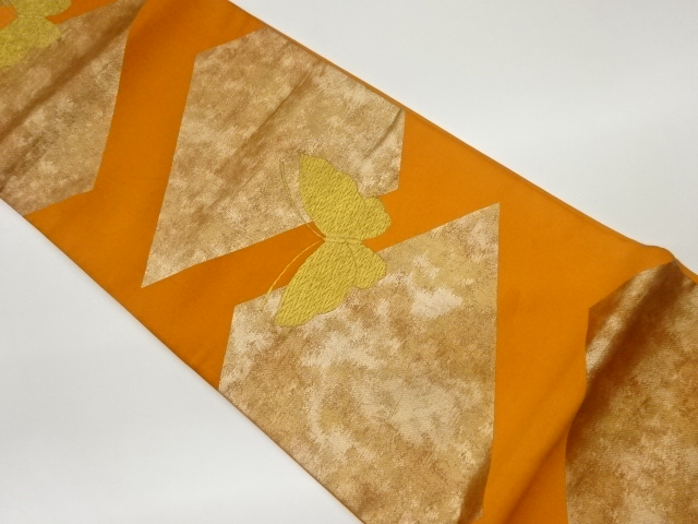 6980958: JAPANESE KIMONO / VINTAGE FUKURO OBI / WOVEN RHOMBUS